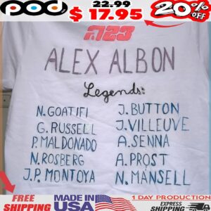 Williams Racing Alex Albon Legends T Shirt