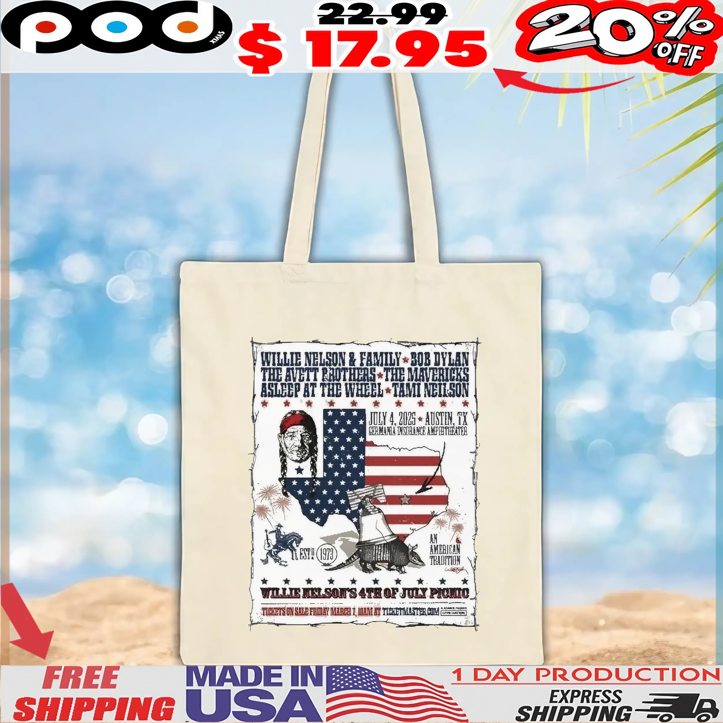 Willie Nelson And Family 4th Of July Picnic In Austin TX On 2025 American Flag T shirts