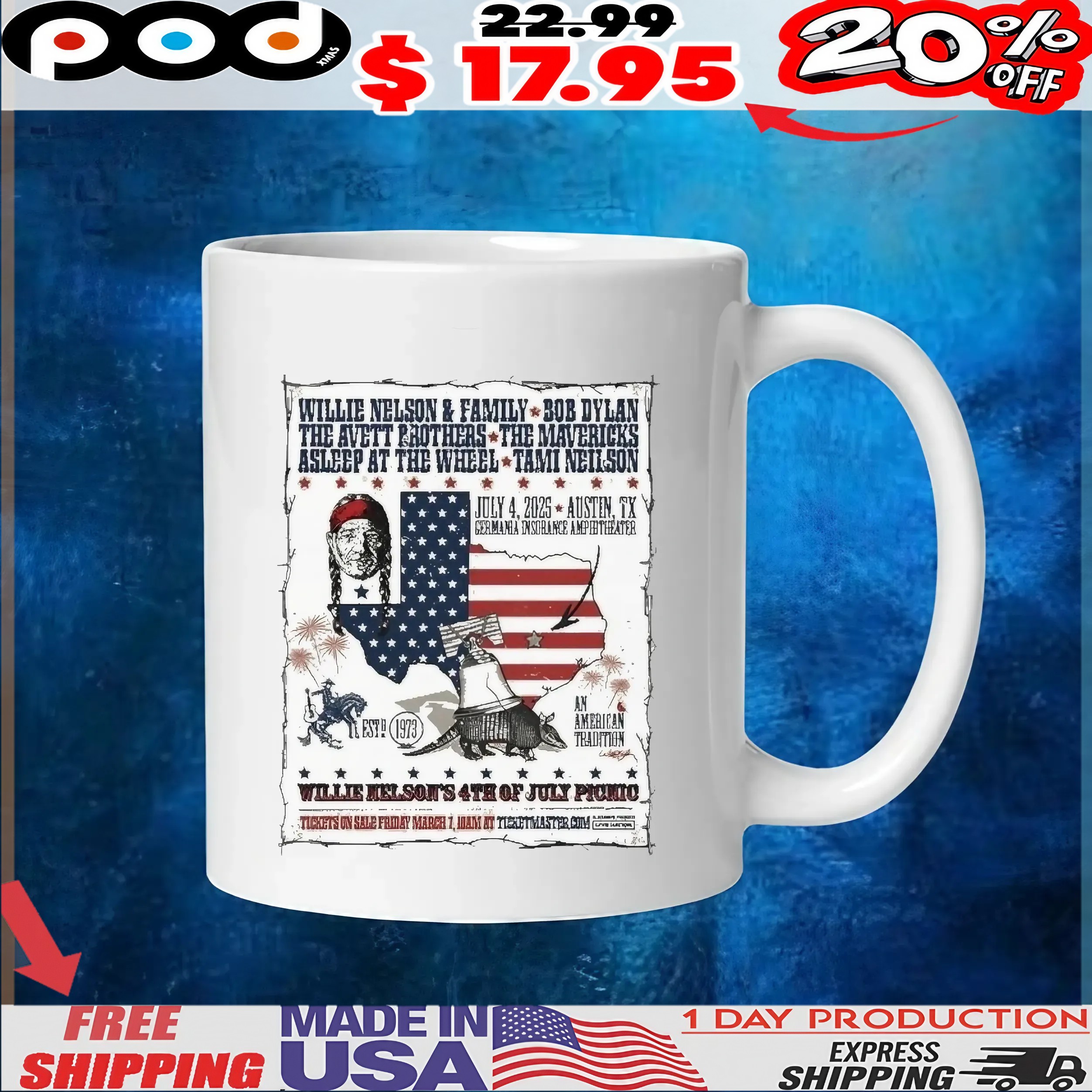 Willie Nelson And Family 4th Of July Picnic In Austin TX On 2025 American Flag T shirts