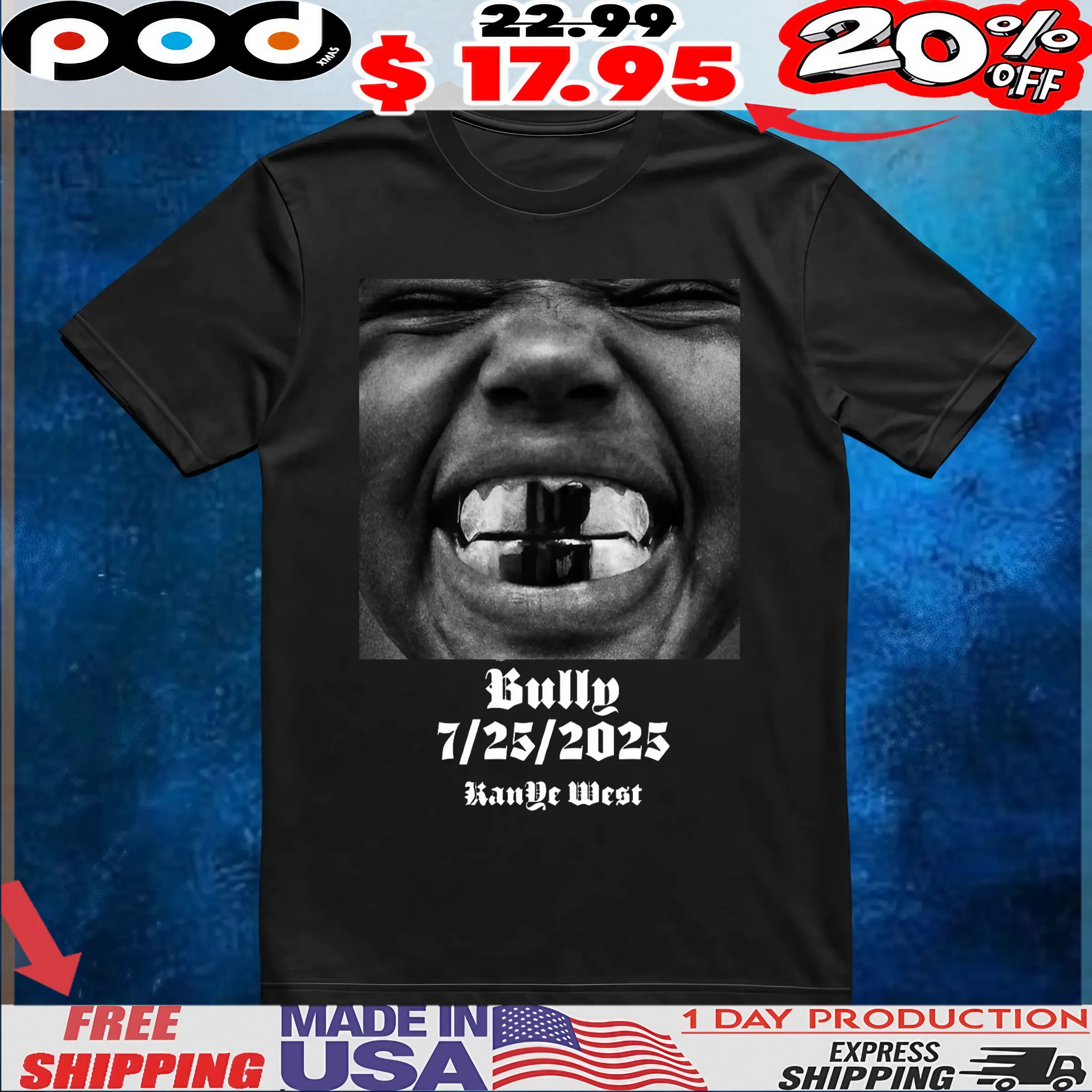 Ye Album Bully Tour 7 25 2025 Kanye West T Shirt