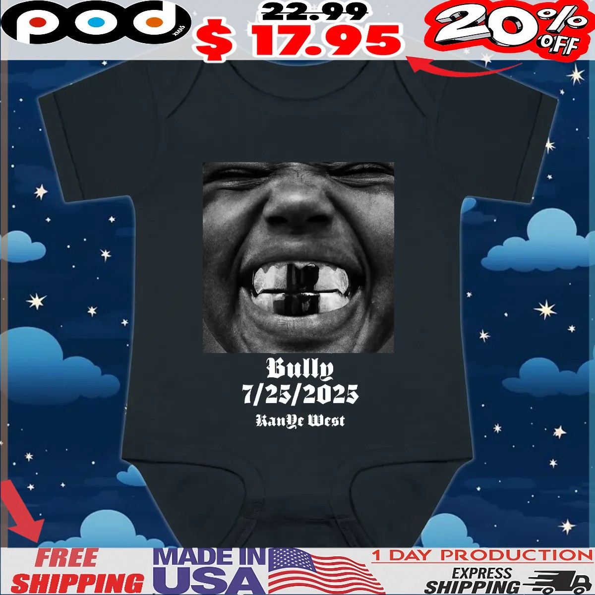 Ye Album Bully Tour 7 25 2025 Kanye West T Shirt