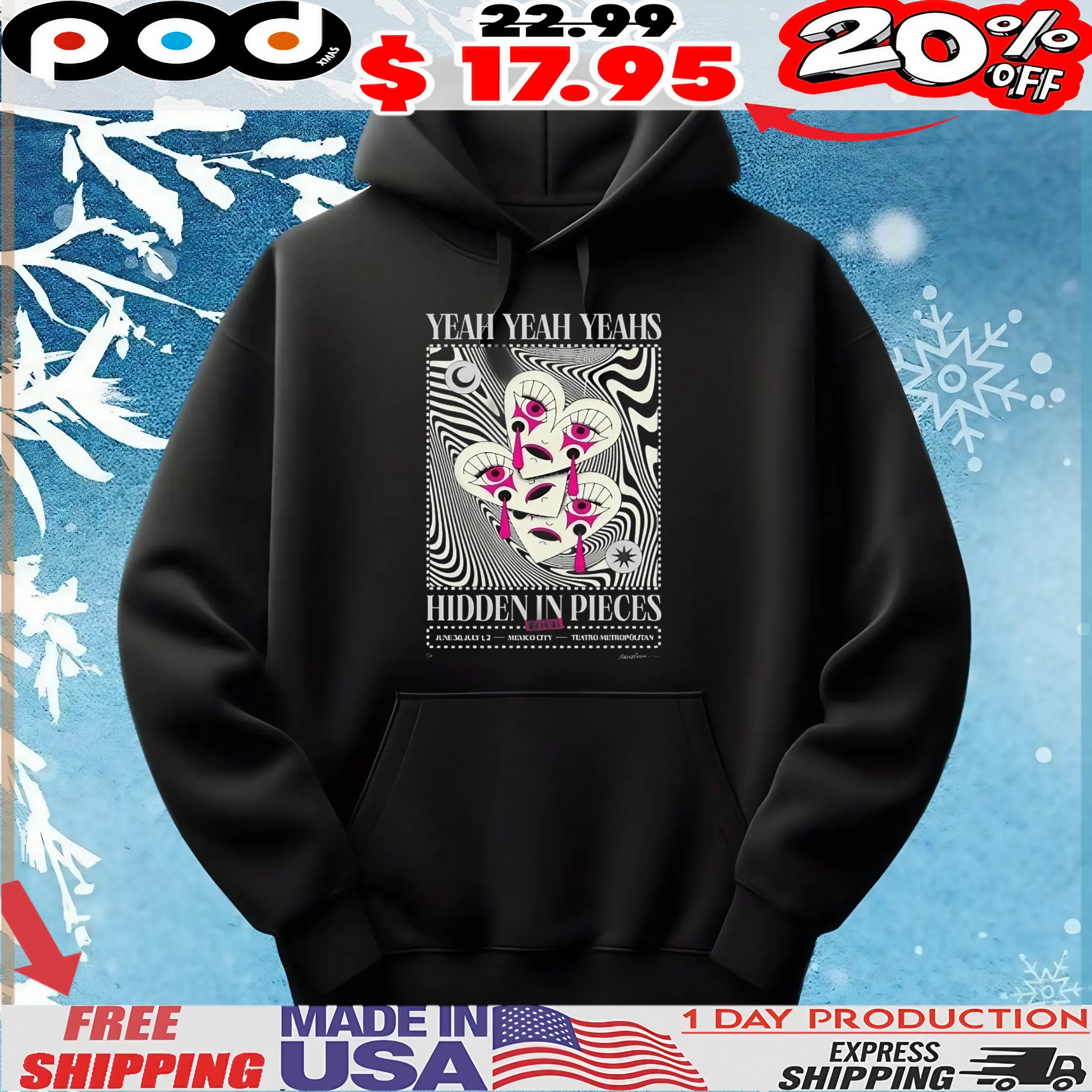 Yeah Yeah Yeahs Hidden In Pieces Event Mexico City Live At Teatro Metropolitan July 2 2025 T Shirt