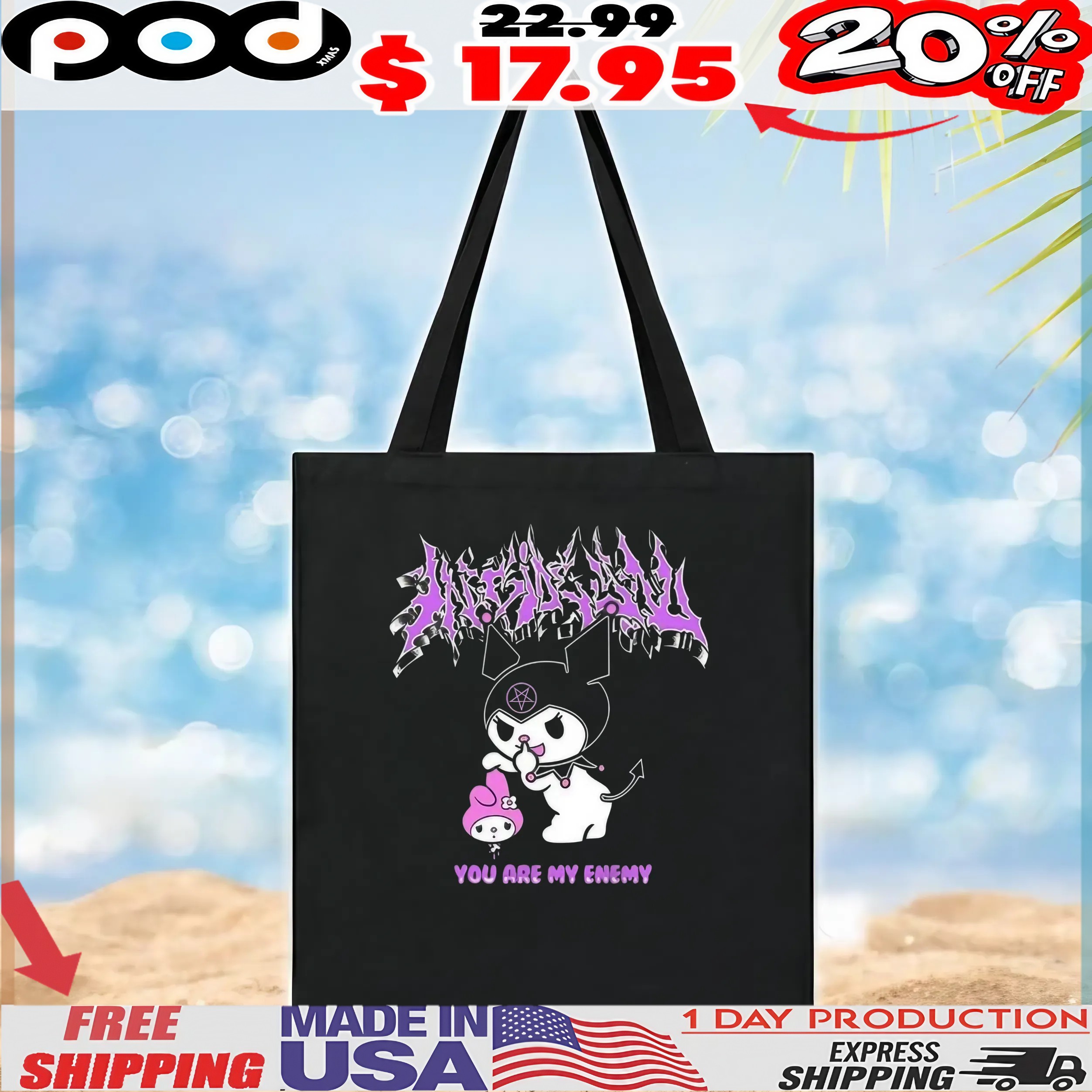 You Are My Enemy Kuromi And My Melody Sanrio T Shirt