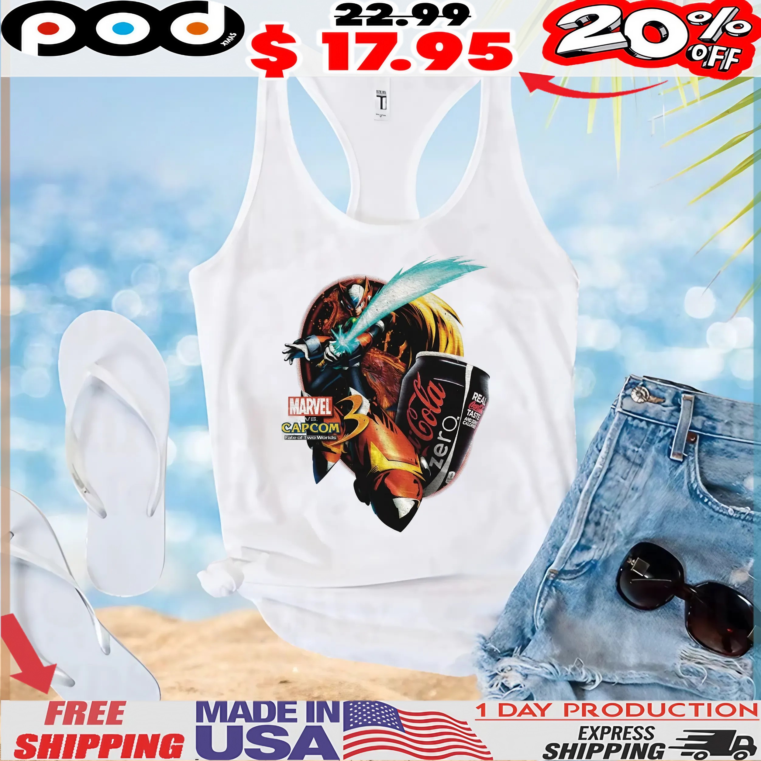 Zero Mega Man Coke Zero Marvel vs Capcom 3 T Shirt