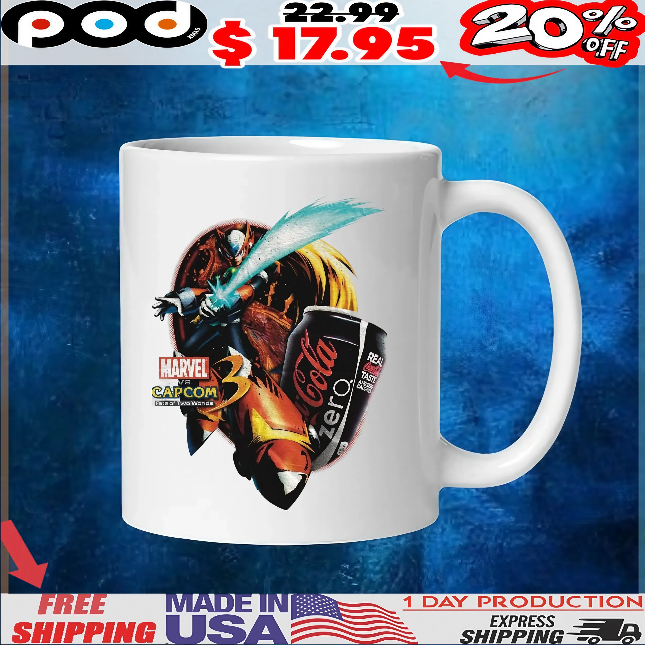 Zero Mega Man Coke Zero Marvel vs Capcom 3 T Shirt
