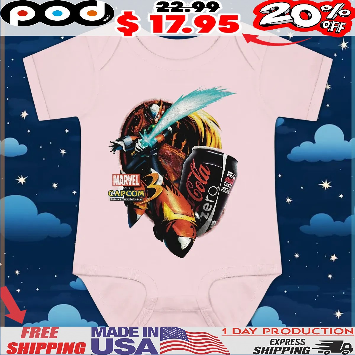 Zero Mega Man Coke Zero Marvel vs Capcom 3 T Shirt