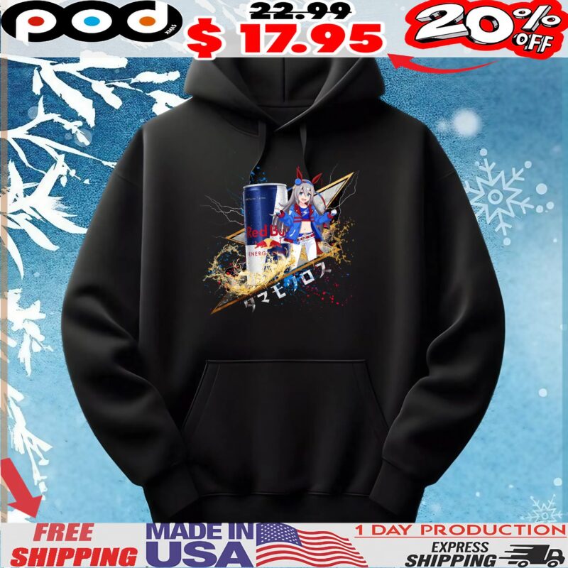 Red Bull Energy Drink Anime Character Electric Splash Art T Shirt