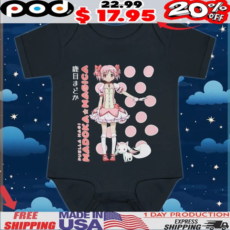 Puella Magi Madoka Magica Madoka Kaname Polka Dot Girls T Shirt
