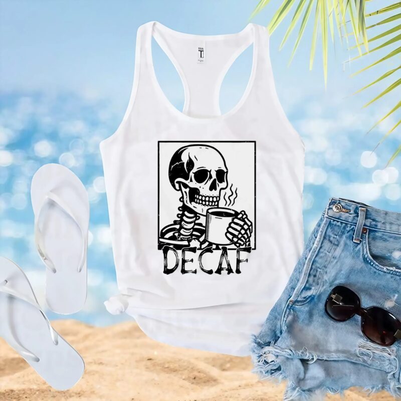 Decaf skeleton coffee t shirt
