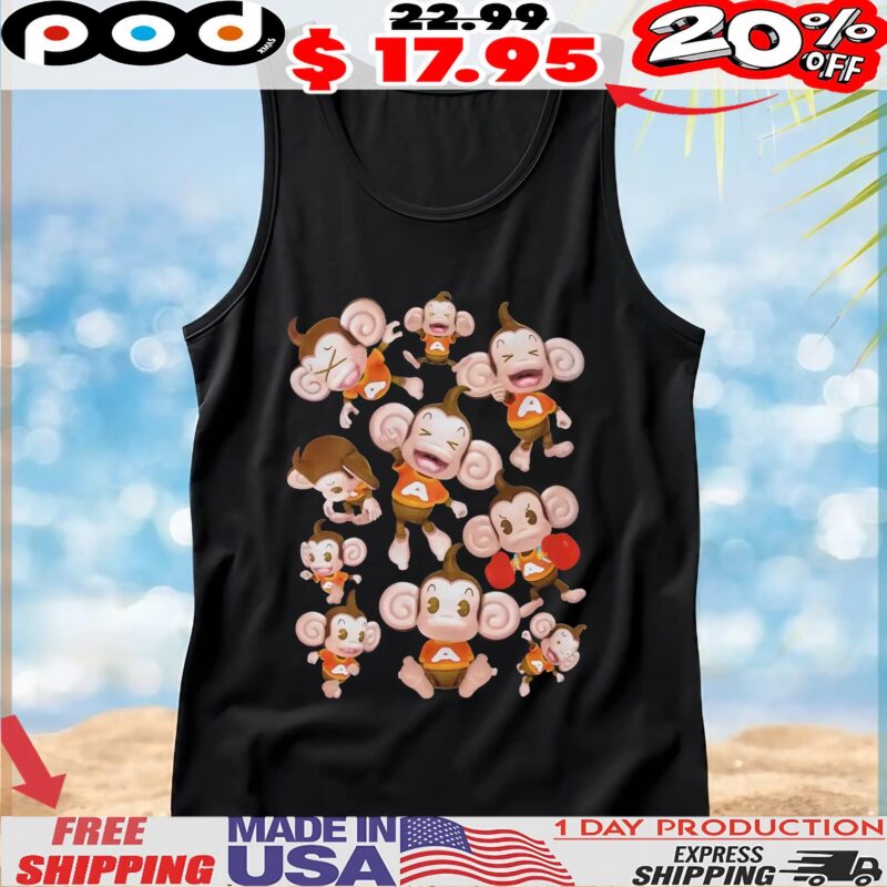 Super Monkey Ball Aiai Funny Emotion Collage T Shirt