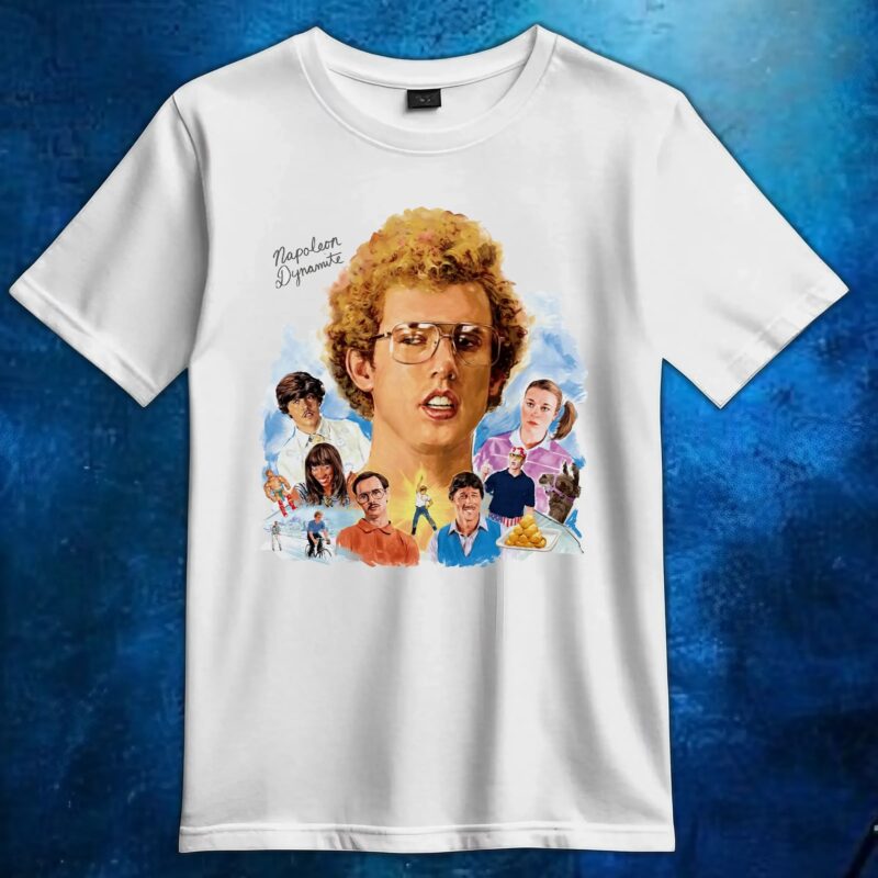 Napoleon Dynamite Mural Iconic Characters Graphic T Shirt