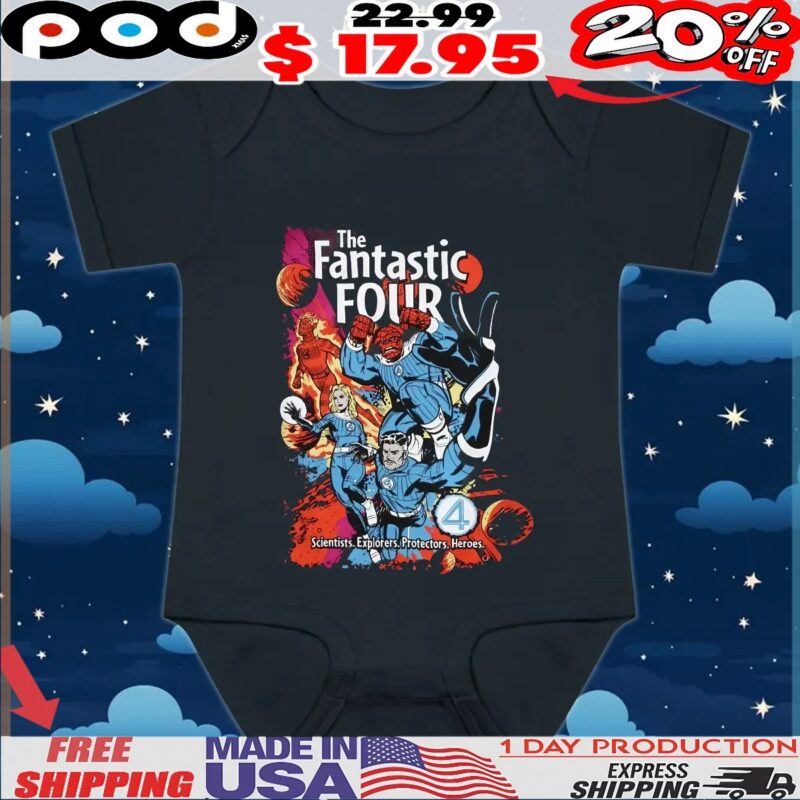 Marvel The Fantastic Four Scientists Explorers Protectors Heroes Comic Book T Shirt