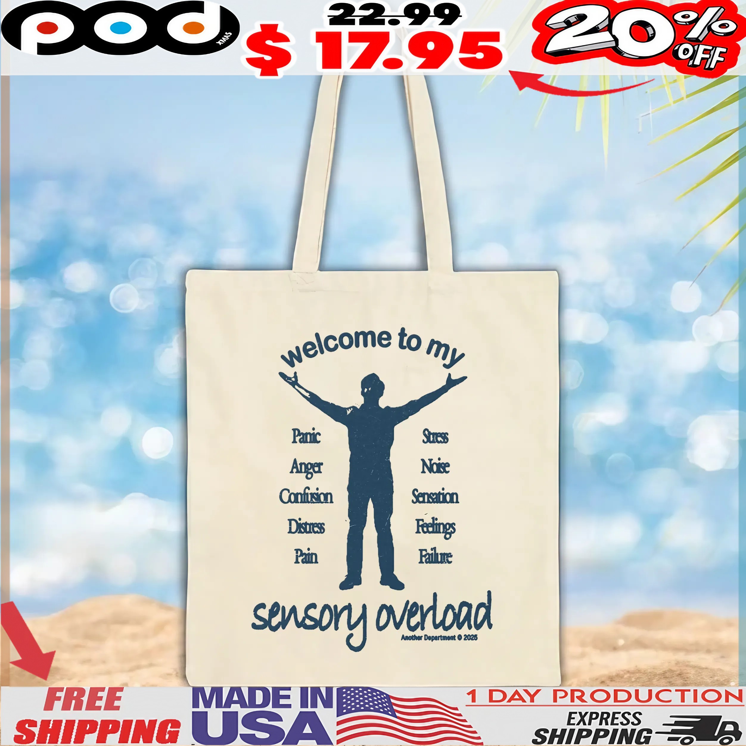 welcome to my sensory overload Panic Anger Confusion Distress Pain Stress Noise Sensation Feelings Failure T Shirt