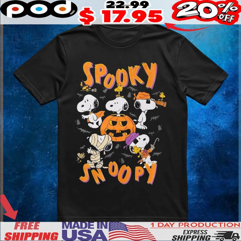 Peanuts Woodstock Spooky Snoopy Costumes Halloween T Shirt
