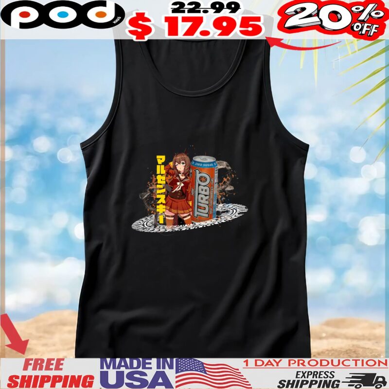 TURBO Energy Drink Anime Character Zero Sugar Design T shirt