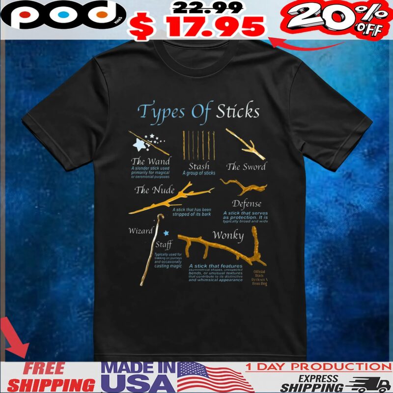 Types Of Sticks The Wand Stash The Sword The Nude Defense Wizard Staff Wonky T Shirt
