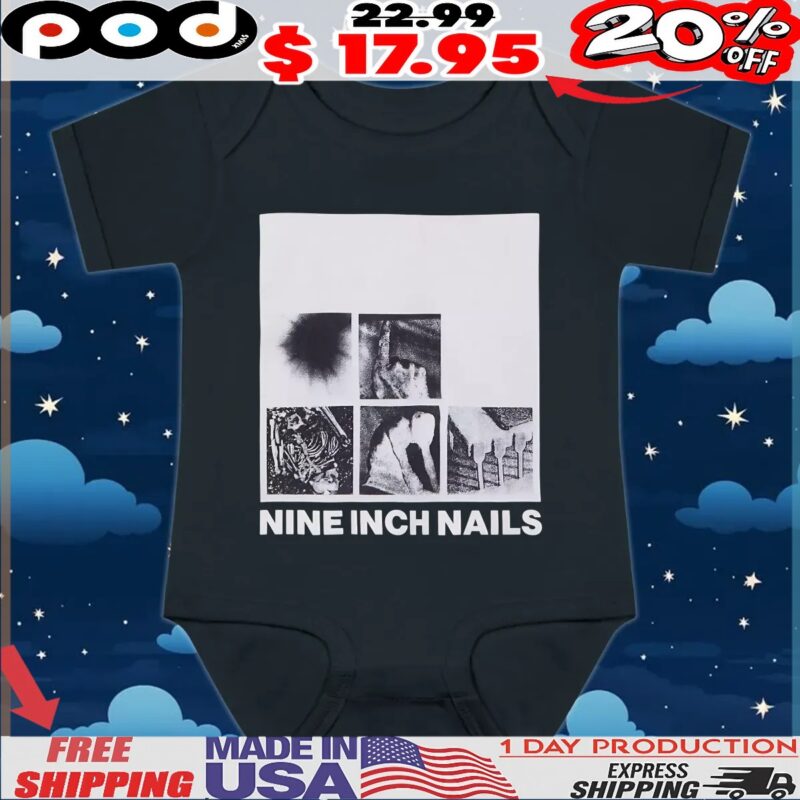 Nine Inch Nails Black And White Photo Collage T Shirt