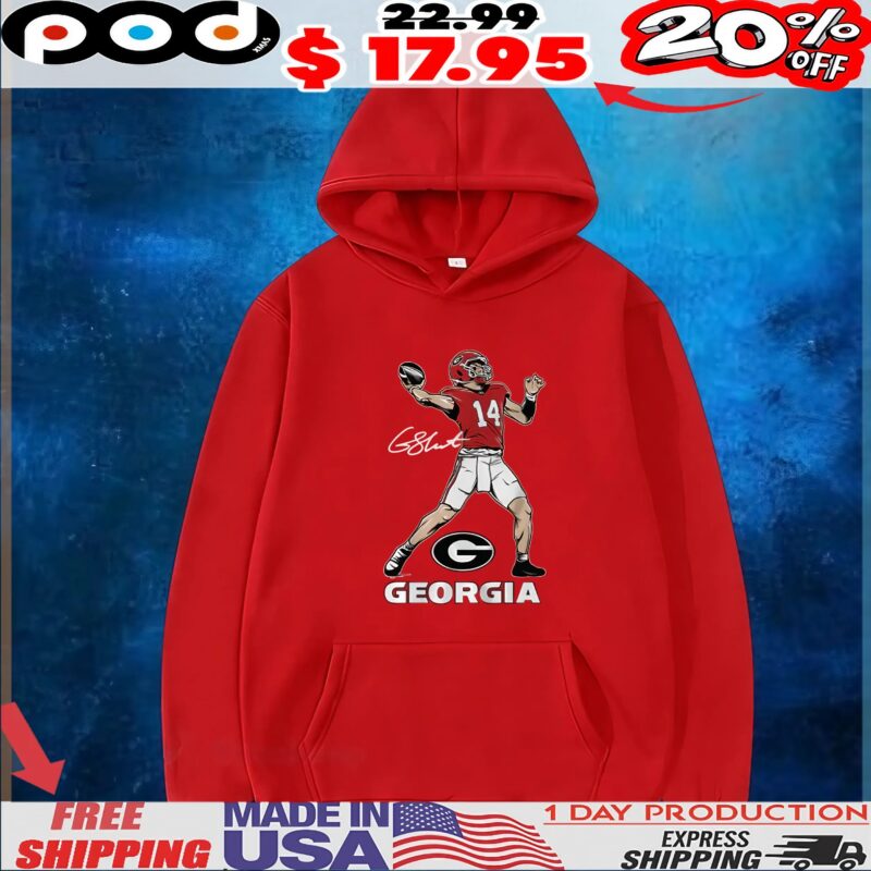 Georgia Football Gunner Stockton Superstar Pose Signature T Shirt