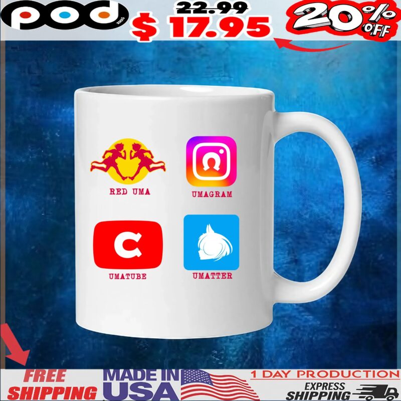 Red Uma Umagram Umatube Umatter Uma Musume Pretty Derby Social Media Logo T Shirt