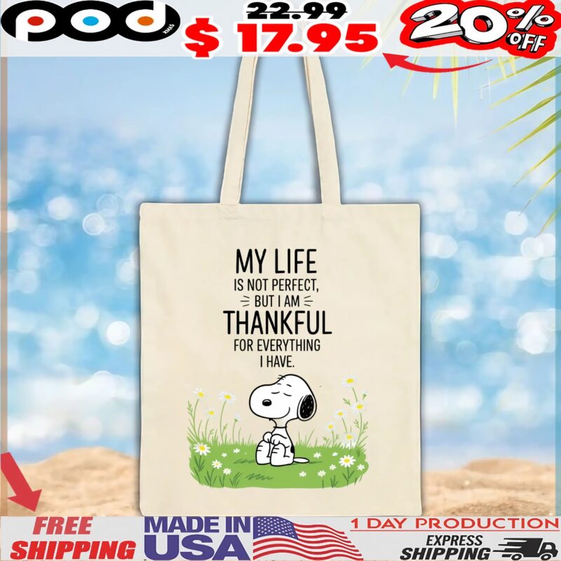 Snoopy Peanuts My Life Is Not Perfect But I Am Thankful For Everything I Have T Shirt