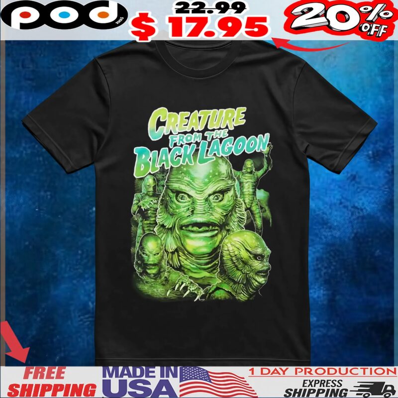Rock Rebel Universal Monsters Creature From The Black Lagoon Vintage Bootleg Style T Shirt
