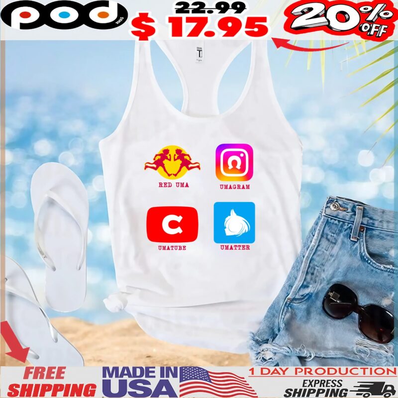 Red Uma Umagram Umatube Umatter Uma Musume Pretty Derby Social Media Logo T Shirt