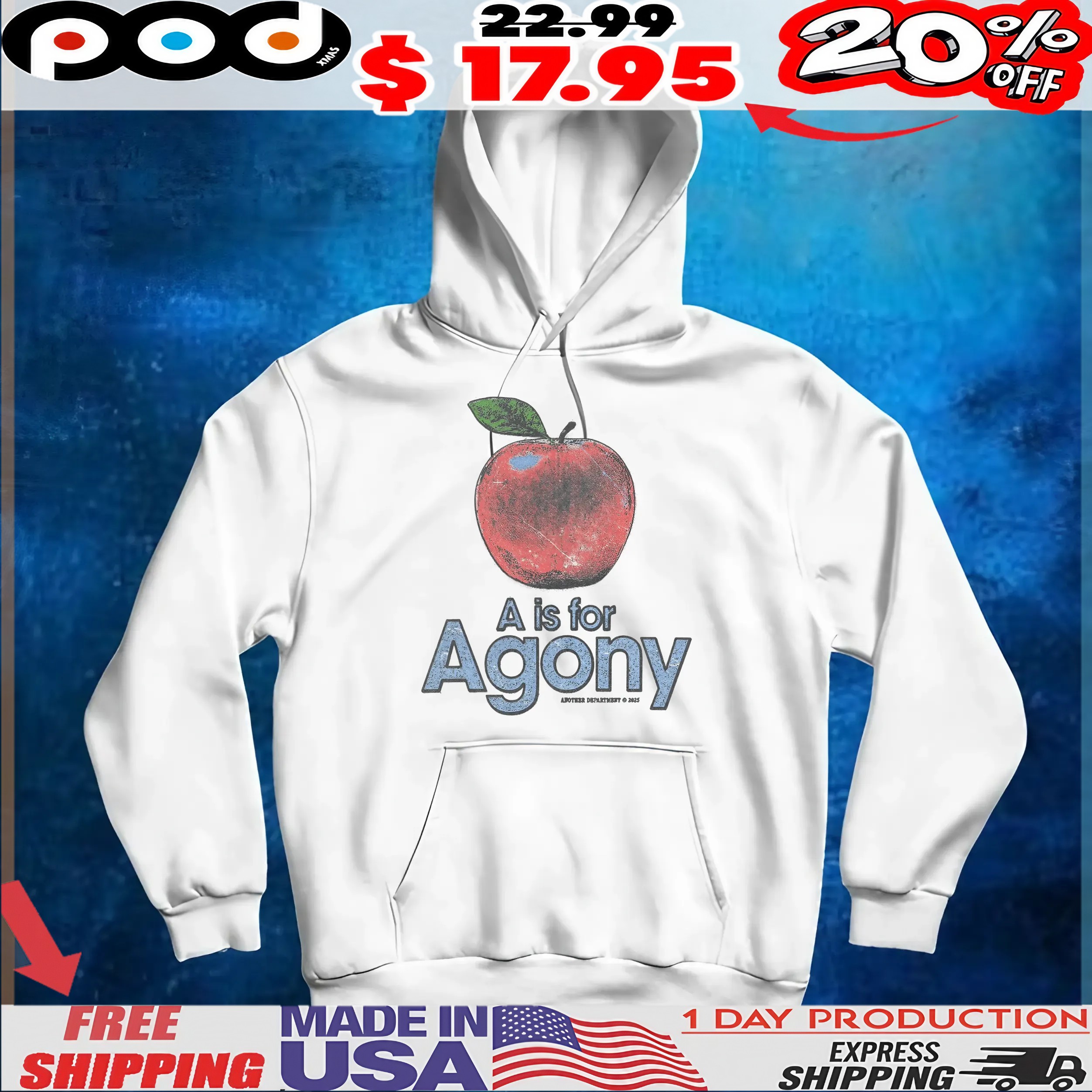A Is For Agony Apple Vintage Style T Shirt A Is For Agony Apple Vintage Style T Shirt