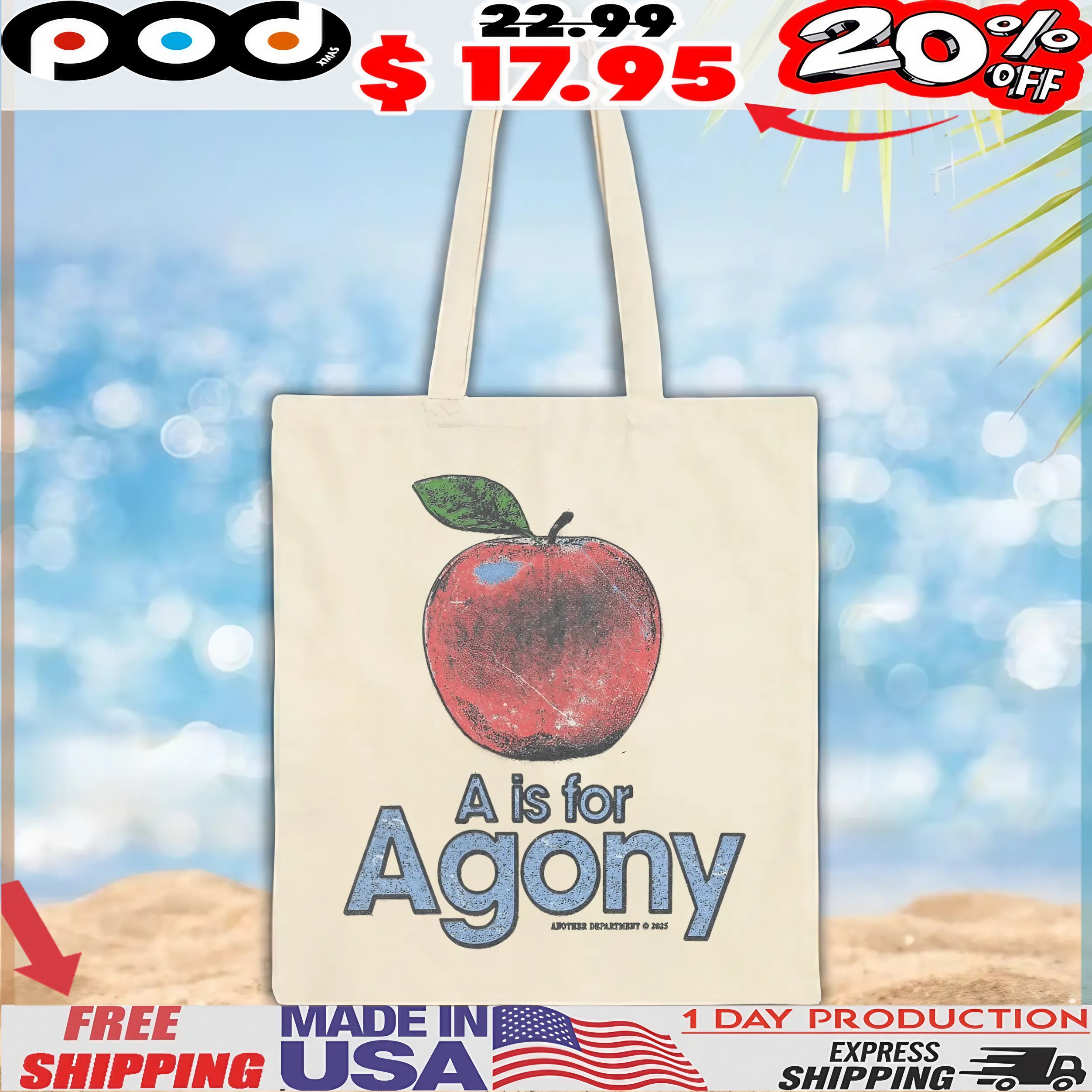 A Is For Agony Apple Vintage Style T Shirt A Is For Agony Apple Vintage Style T Shirt