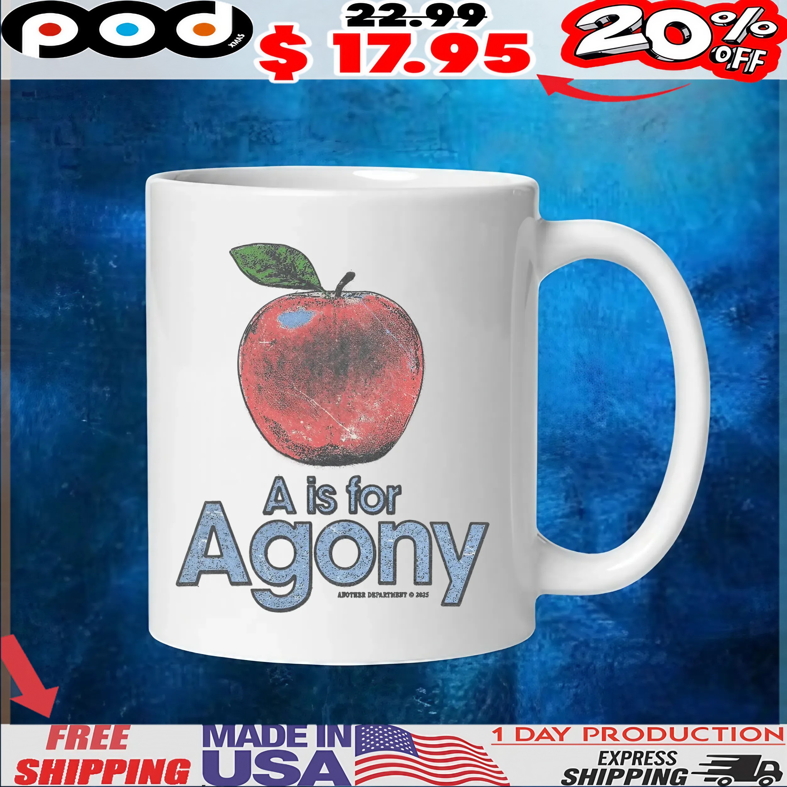 A Is For Agony Apple Vintage Style T Shirt A Is For Agony Apple Vintage Style T Shirt