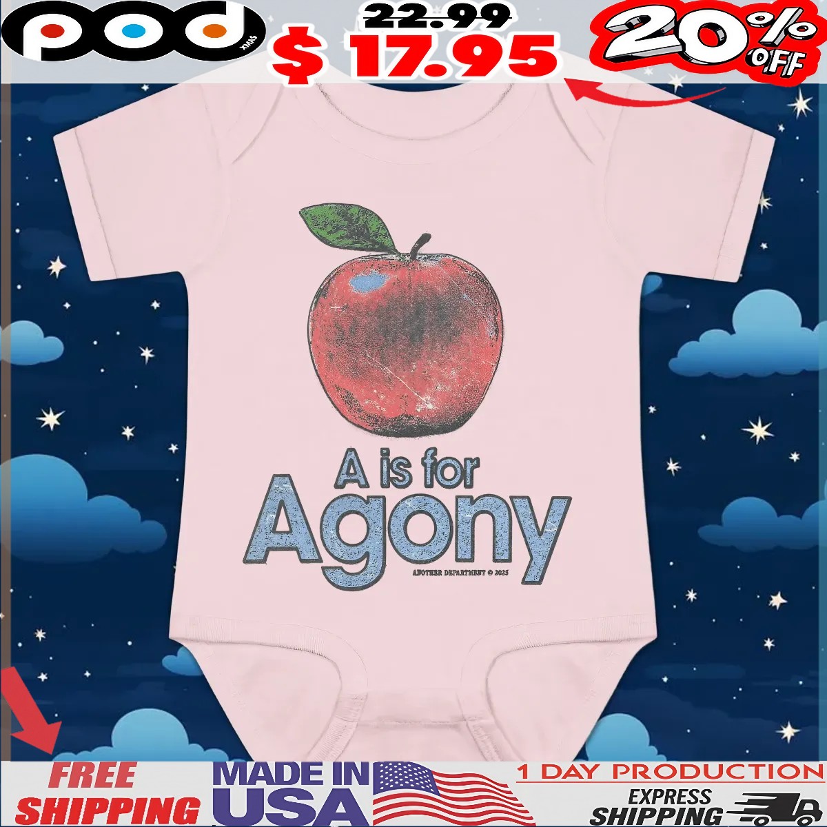 A Is For Agony Apple Vintage Style T Shirt A Is For Agony Apple Vintage Style T Shirt