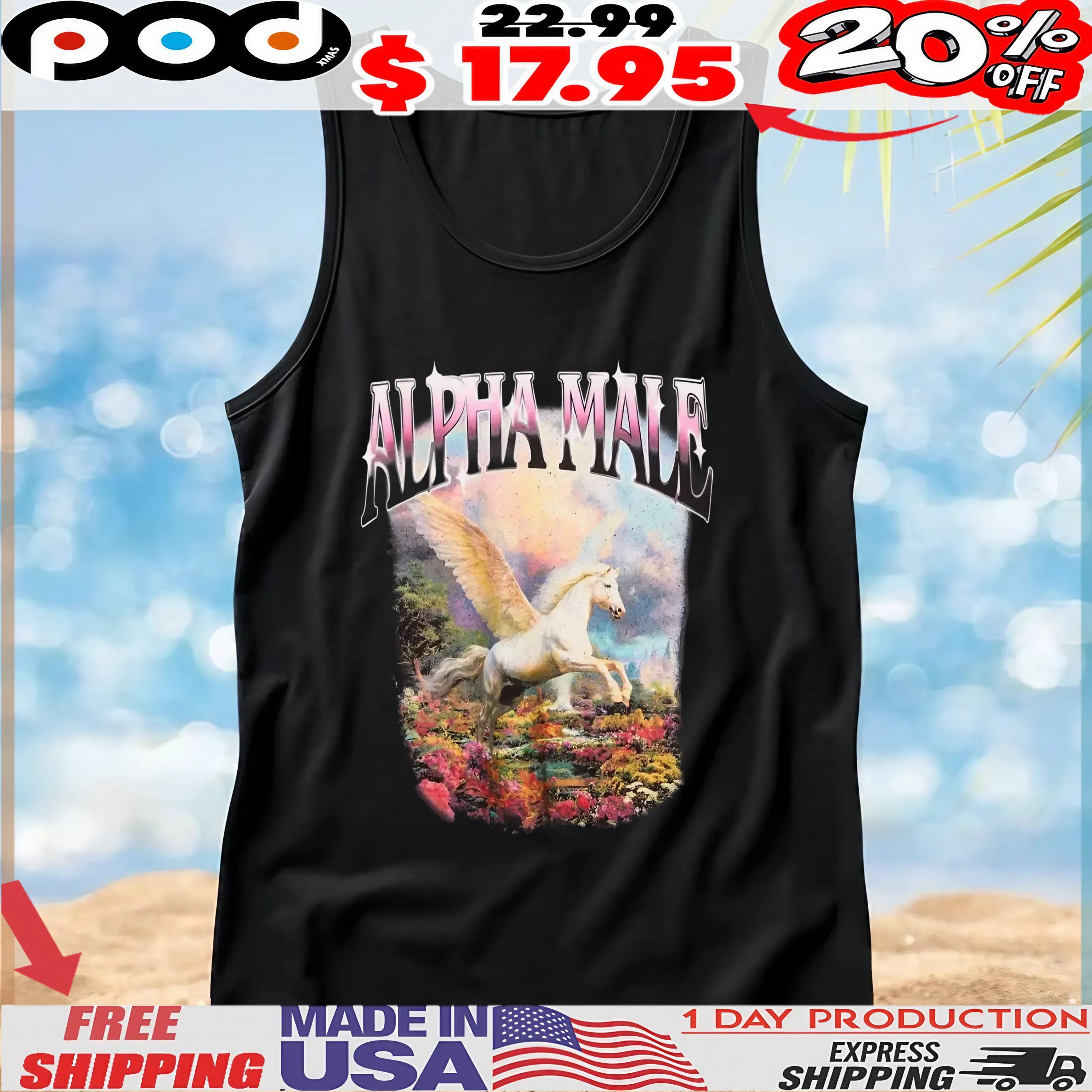 Alpha Male Unicorn Art vintage bootleg style T Shirt