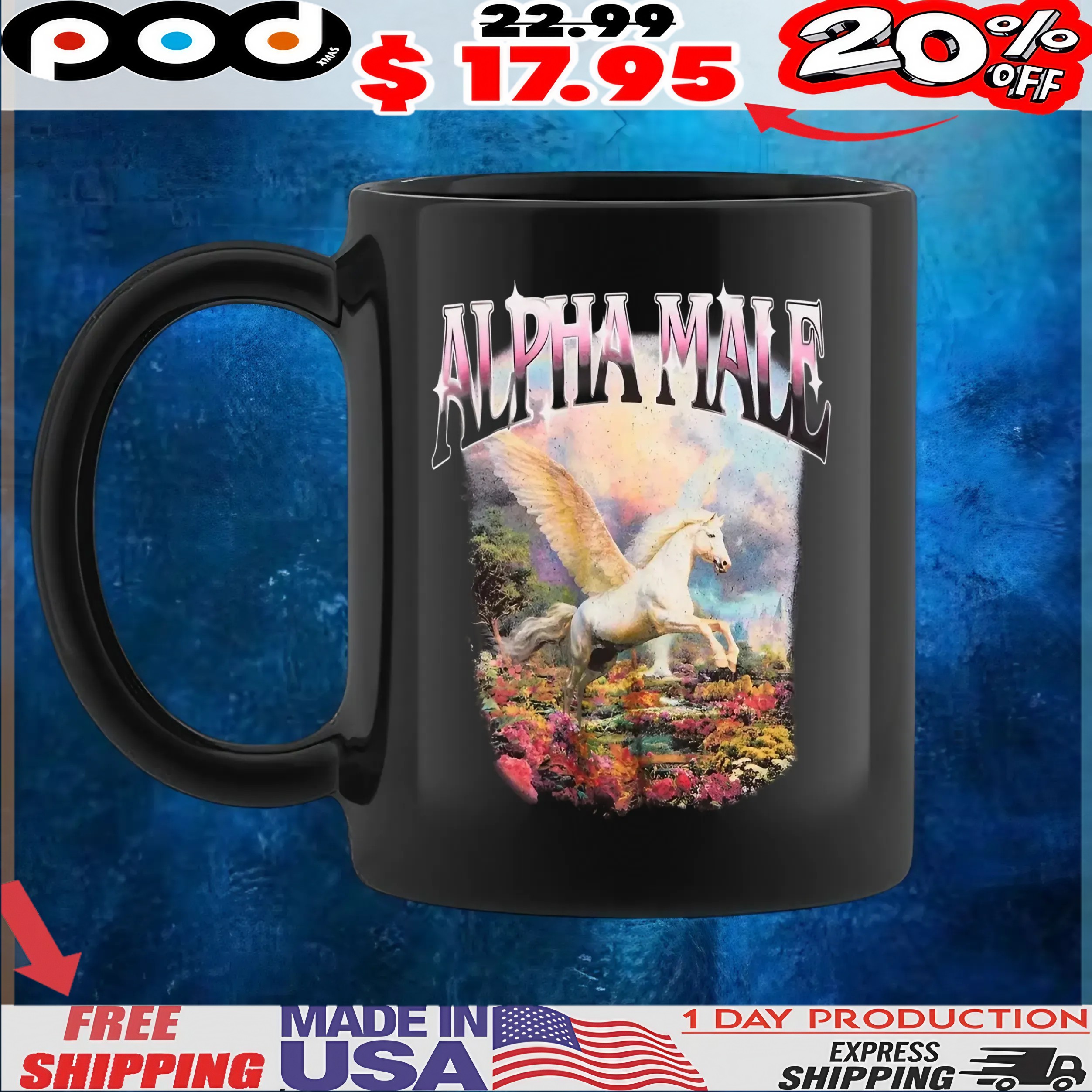 Alpha Male Unicorn Art vintage bootleg style T Shirt