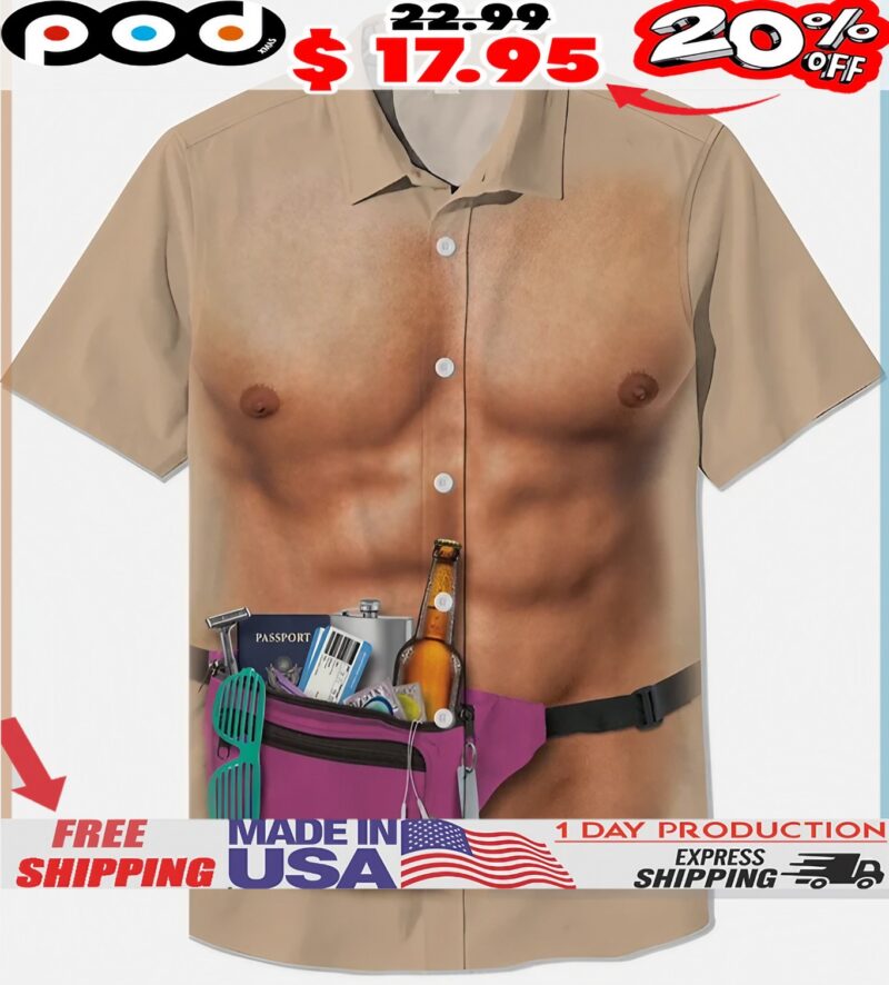 Anime Muscle Belly Bag Hawaii 3d All Over Print Shirt