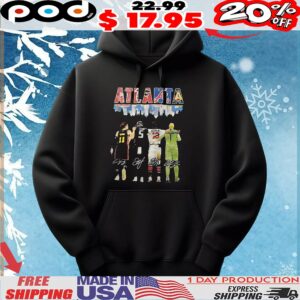 Atlanta Dream X Atlanta Falcons X Atlanta Braves Atlanta United Fc Atlanta City Skyline Signatures T Shirt