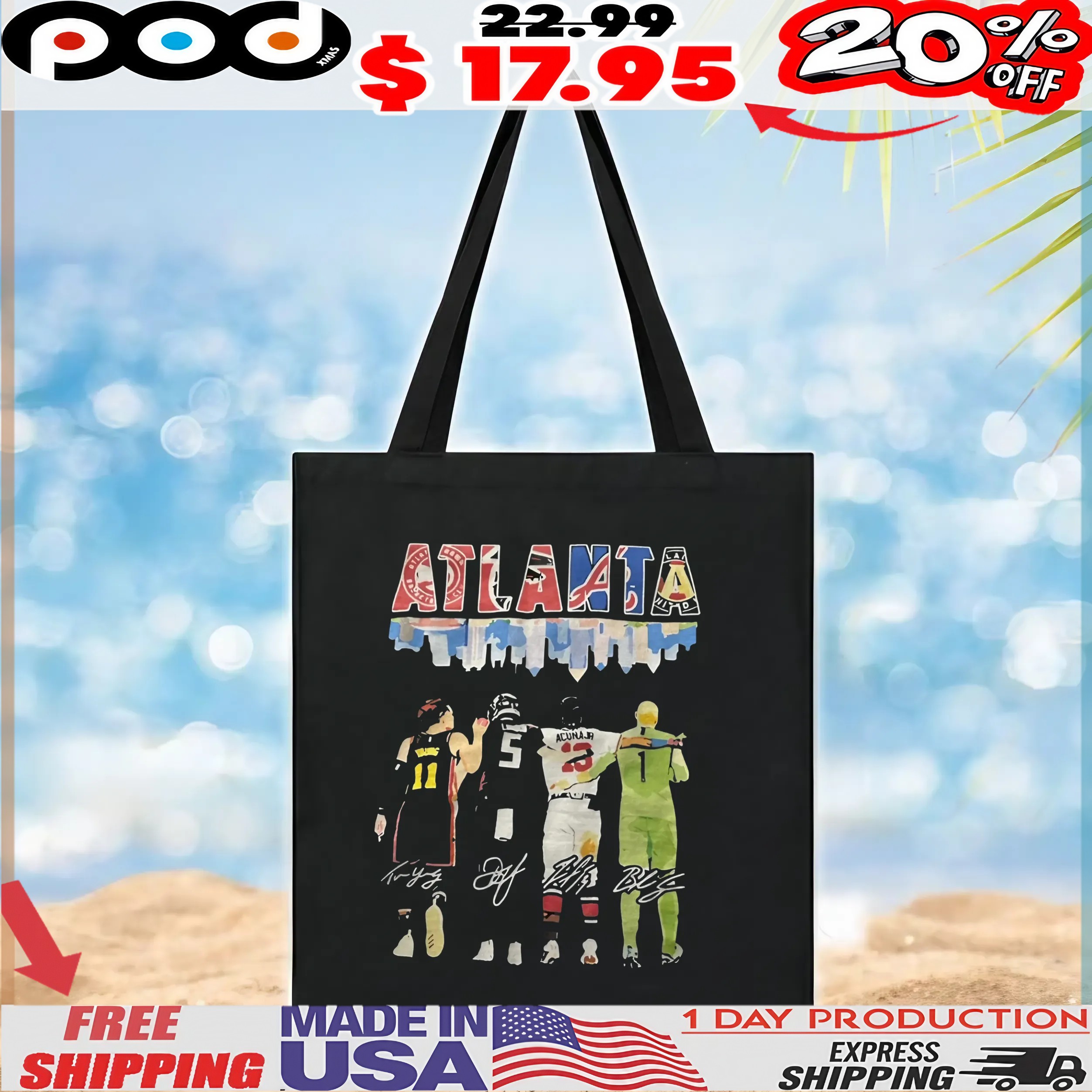 Atlanta Dream X Atlanta Falcons X Atlanta Braves Atlanta United Fc Atlanta City Skyline Signatures T Shirt