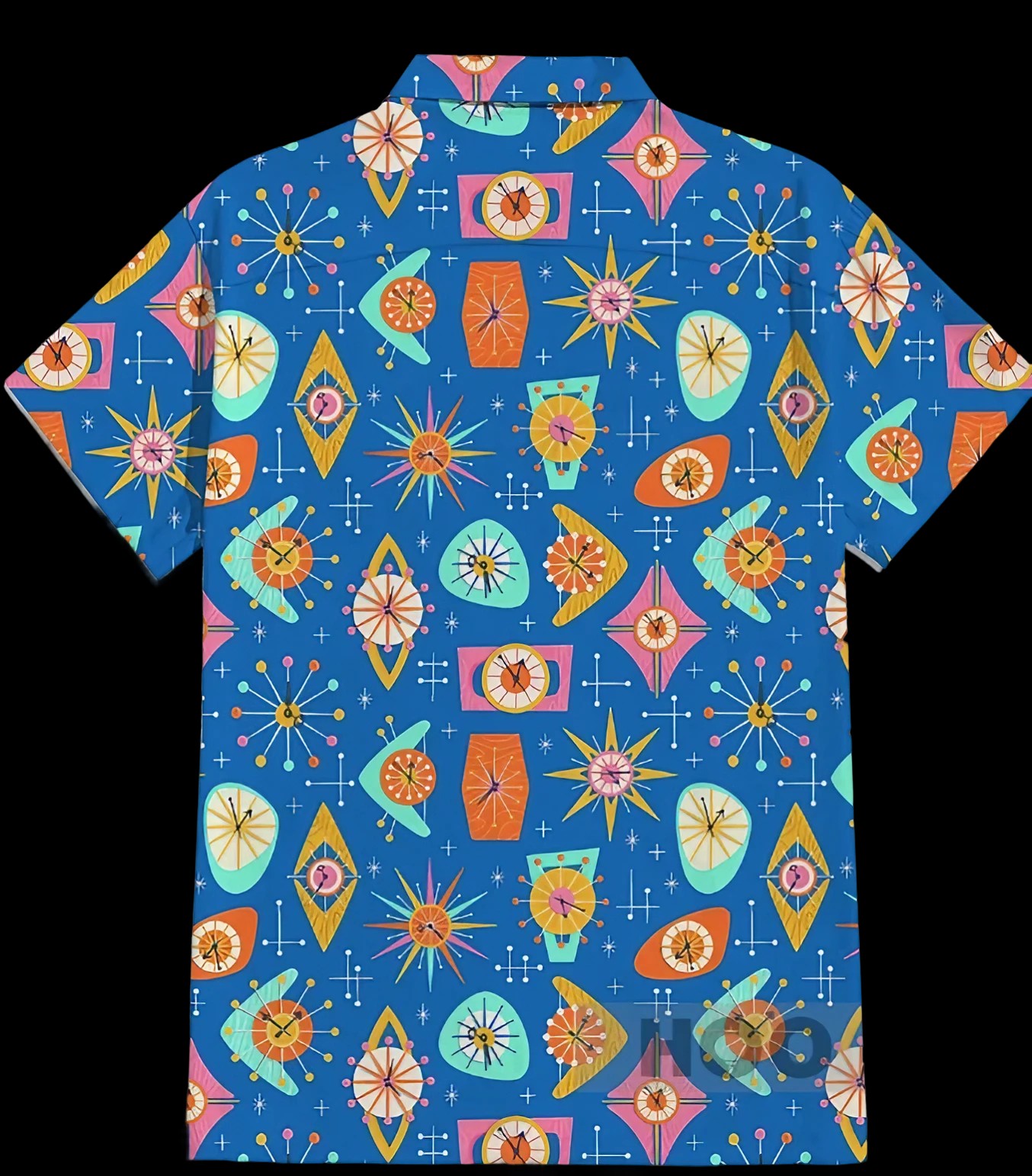 Blue Geometric Elements Mid-Century Modern Patterns Atoms All Over Print T Shirt Blue Geometric Elements Mid-Century Modern Patterns Atoms All Over Print T Shirt