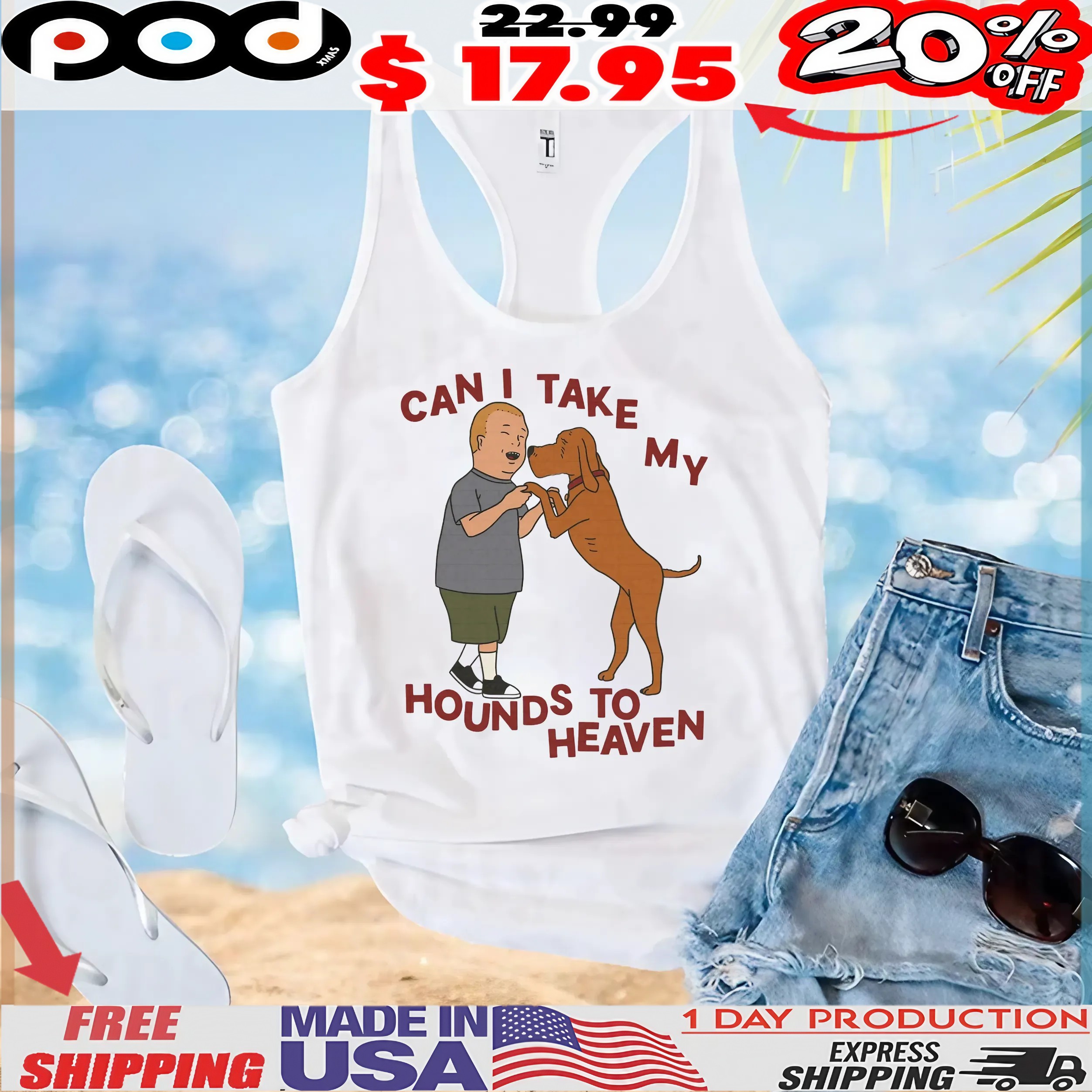 Can I Take My Hounds To Heaven Man And Dog T Shirt