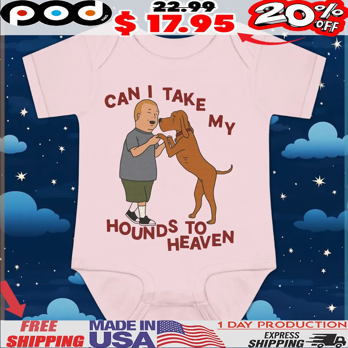 Can I Take My Hounds To Heaven Man And Dog T Shirt
