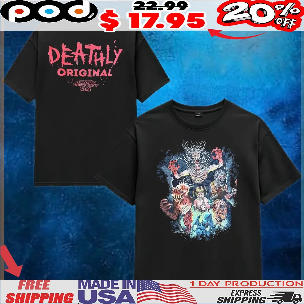 DEATHLY ORIGINAL Halloween Horror Nights 2025 Universal Orlando T Shirt