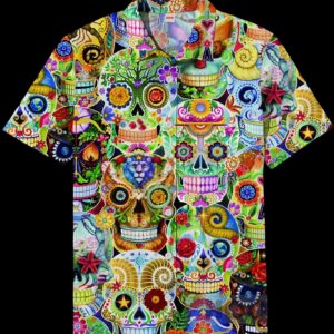 Day of the Dead Colorful Skulls With Artistic Patterns 3D All Over Print T Shirt