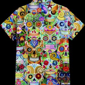 Day of the Dead Colorful Skulls With Artistic Patterns 3D All Over Print T Shirt