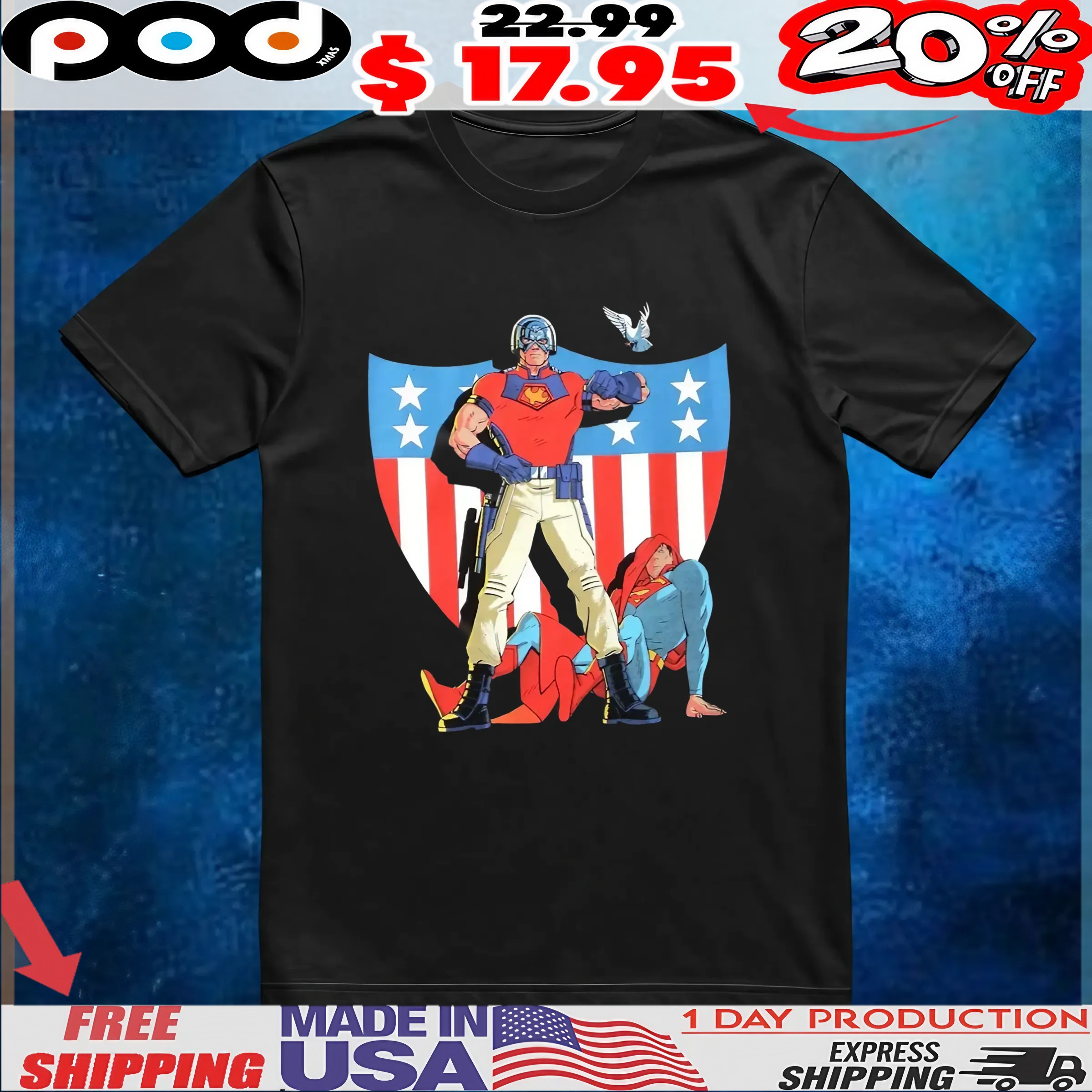 Dc Comics Peacemaker And Superman T Shirt Dc Comics Peacemaker And Superman T Shirt