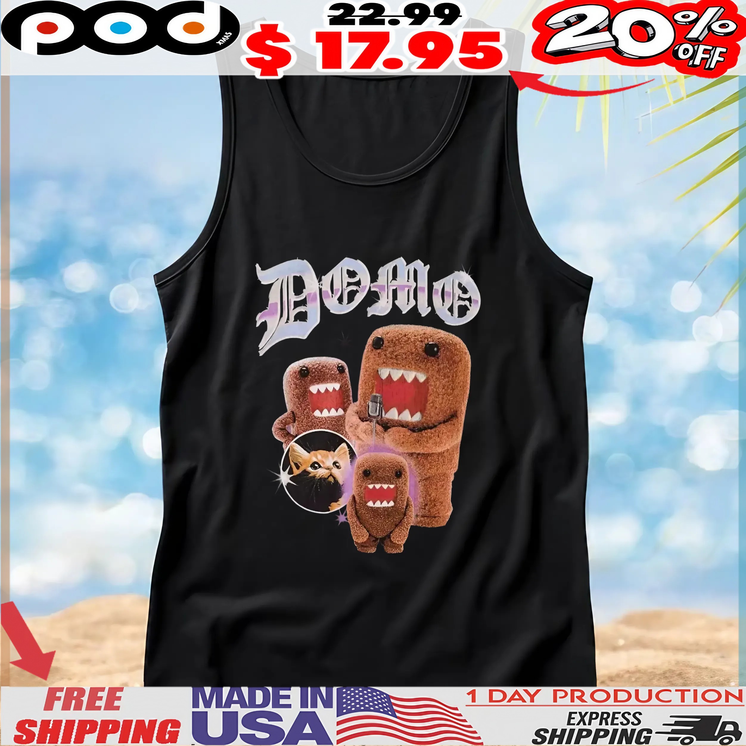 Domo Kitten Vintage Bootleg Style T Shirt