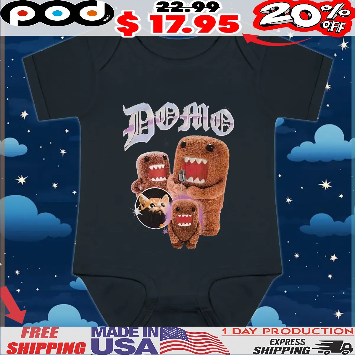 Domo Kitten Vintage Bootleg Style T Shirt