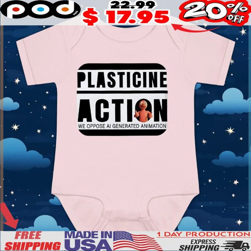 Plasticine Action We Oppose AI Generated Animation Shirt