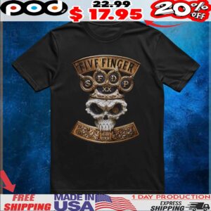 Five Finger Death Punch Brass Knuckle Crown Skull Horror T Shirt