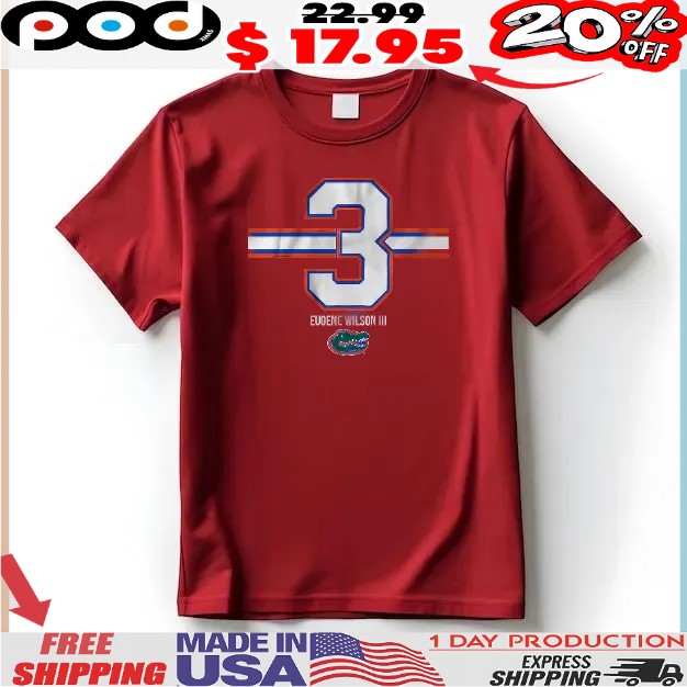 Florida Football Eugene Wilson III 3 Stripe T Shirt Florida Football Eugene Wilson III 3 Stripe T Shirt