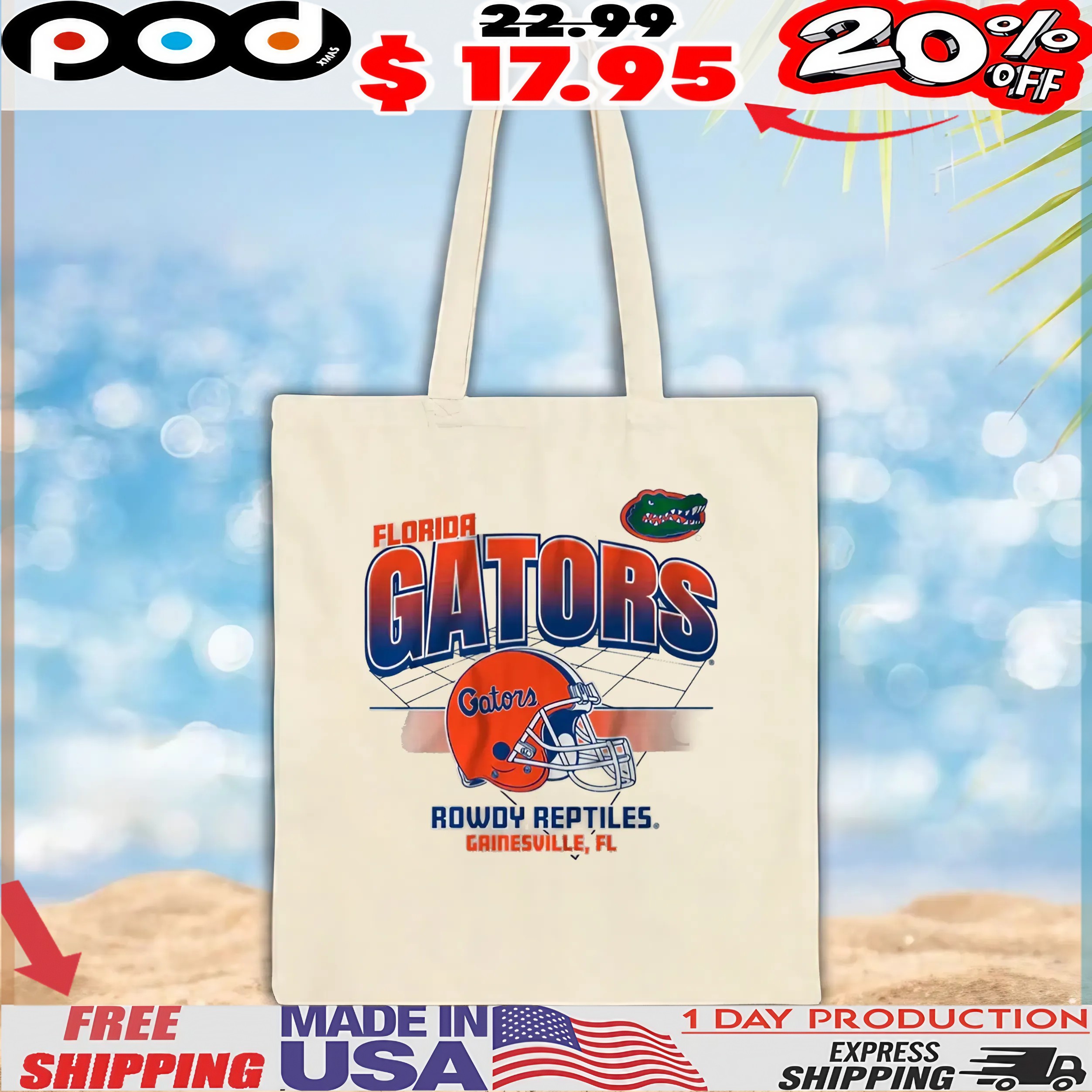 Florida Gators Football Rowdy Reptiles Gainesville Helmet Grid T Shirt