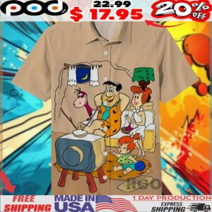 Fred Flintstone Wilma Flintstone The Flintstones Stone Age Savage Primitive Family Watching Tv 3d All Over Print Shirt