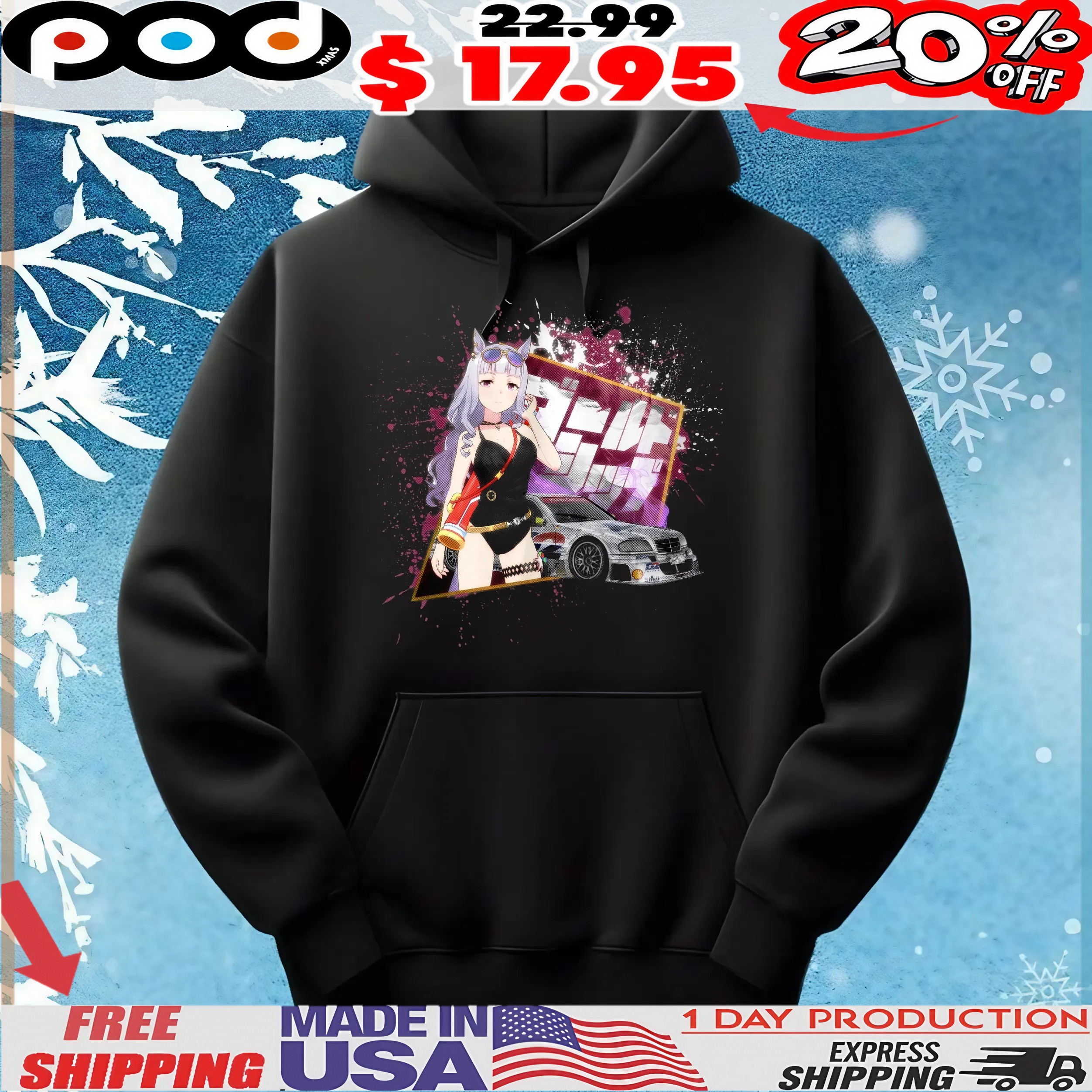 Gold Ship Uma Musume Pretty Derby Mercedes-Benz W202 AMG DTM T Shirt